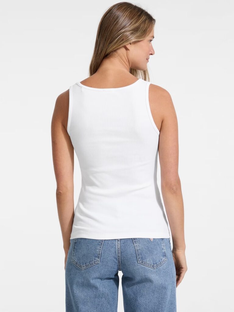 GUESS JEANS GUESS GJ TANK TOP SLIM RIB – ORG CO GUNNAR STR 215 | WHITE