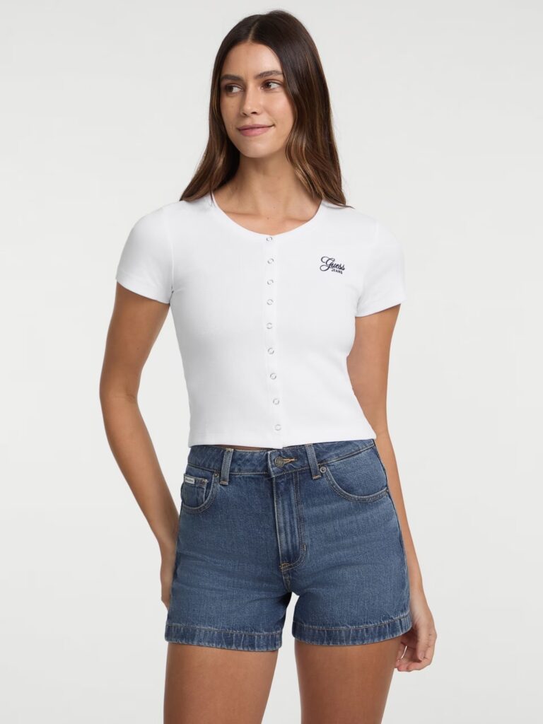 GUESS JEANS GUESS GJ SL CN SNAP EMBRO – ORG CO GUNNAR STR RIB | WHITE