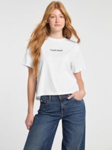GUESS JEANS GJ SS CN BOXY EMBRO LOGO TEE ΜΠΛΟΥΖΑ ΓΥΝΑΙΚΕΙΟ | WHITE