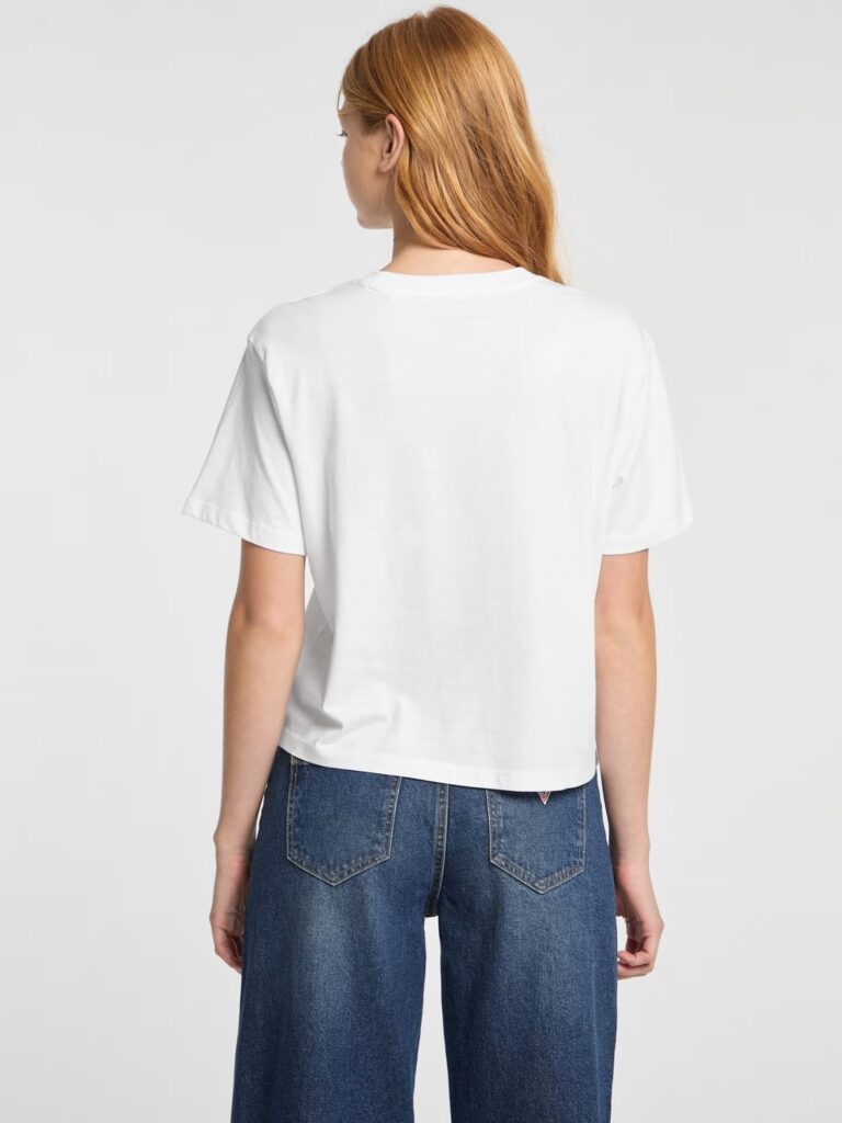 GUESS JEANS GJ SS CN BOXY EMBRO LOGO TEE ΜΠΛΟΥΖΑ ΓΥΝΑΙΚΕΙΟ | WHITE
