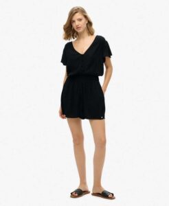 SUPERDRY D2 OVIN SS PRINTED PLAYSUIT ΦΟΡΕΜΑ ΓΥΝΑΙΚΕΙΟ | BLACK