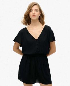 SUPERDRY D2 OVIN SS PRINTED PLAYSUIT ΦΟΡΕΜΑ ΓΥΝΑΙΚΕΙΟ | BLACK