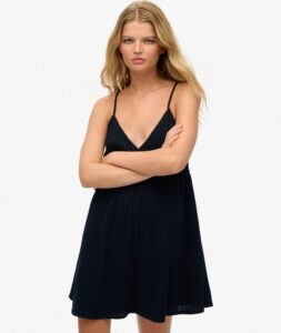 SUPERDRY TEXTURED WOVEN CAMI MINI DRESS ΦΟΡΕΜΑ | DARK BLUE