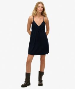 SUPERDRY TEXTURED WOVEN CAMI MINI DRESS ΦΟΡΕΜΑ | DARK BLUE