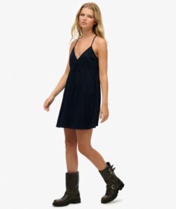 SUPERDRY TEXTURED WOVEN CAMI MINI DRESS ΦΟΡΕΜΑ | DARK BLUE