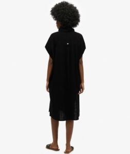 SUPERDRY OVERSIZED MIDI SHIRT DRESS ΦΟΡΕΜΑ | BLACK