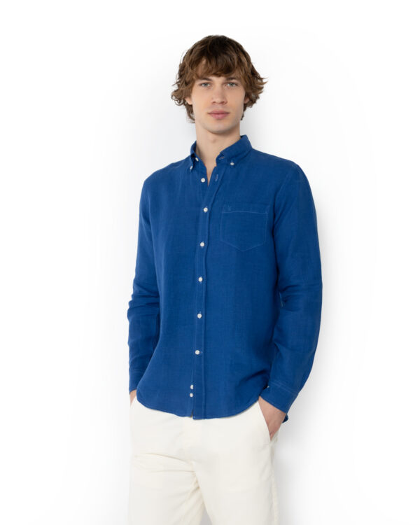 THE BOSTONIANS ΠΟΥΚΑΜΙΣΟ ΛΙΝΟ REGULAR FIT 3AAP2412-70 | ROYAL BLUE