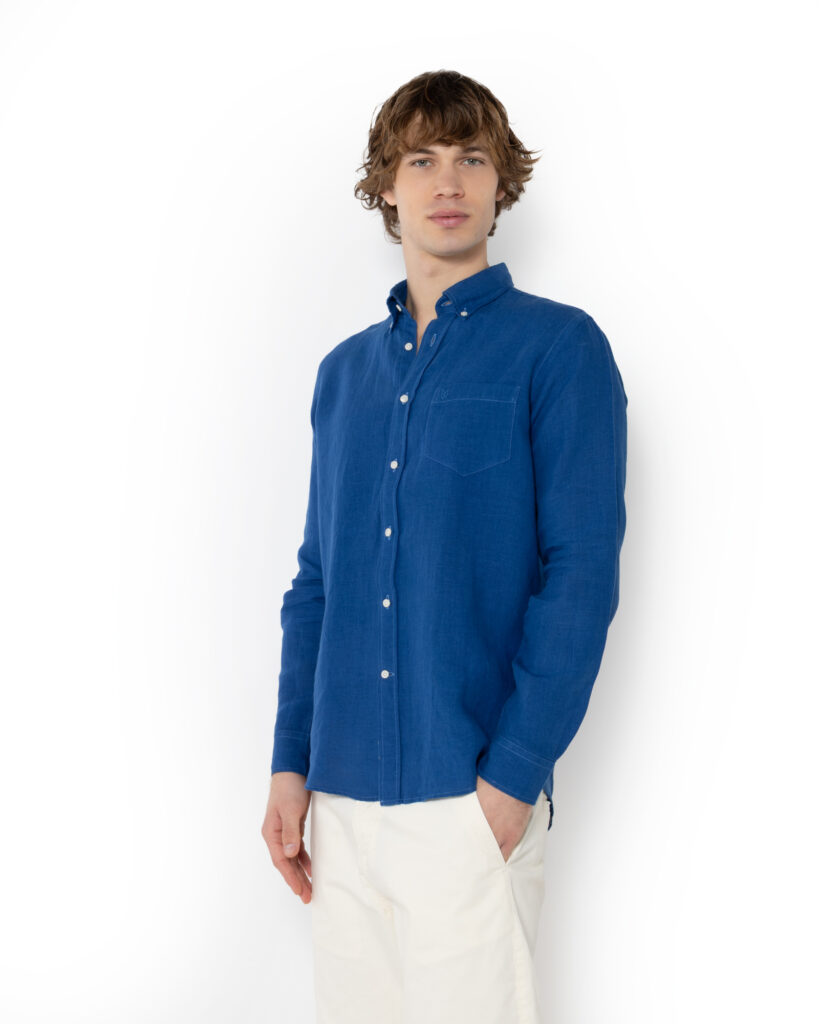 THE BOSTONIANS ΠΟΥΚΑΜΙΣΟ ΛΙΝΟ REGULAR FIT 3AAP2412-70 | ROYAL BLUE