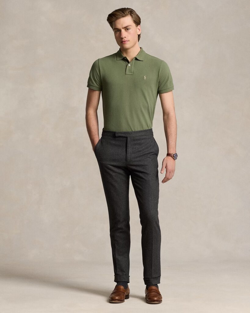 POLO RALPH LAUREN SSKCCMSLM1-SHORT SLEEVE-KNIT 710680784 | KHAKI