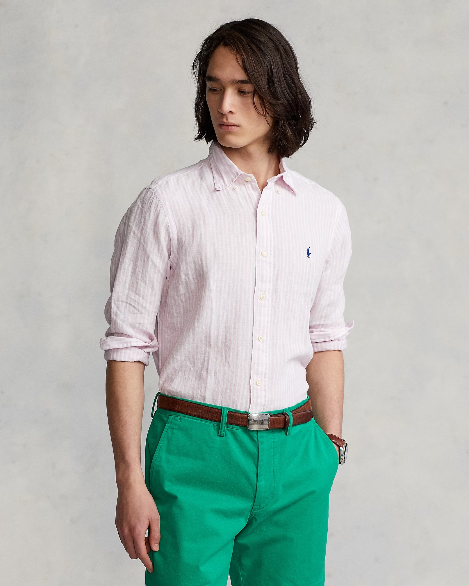 THE BOSTONIANS ΠΟΥΚΑΜΙΣΟ ΛΙΝΟ REGULAR FIT 3AAP2412-70 | DARK OLIVE
