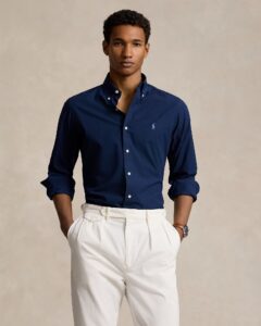 POLO RALPH LAUREN CUBDPPCS-LONG SLEEVE-SPORT SHIRT 710928255 | DARK BLUE