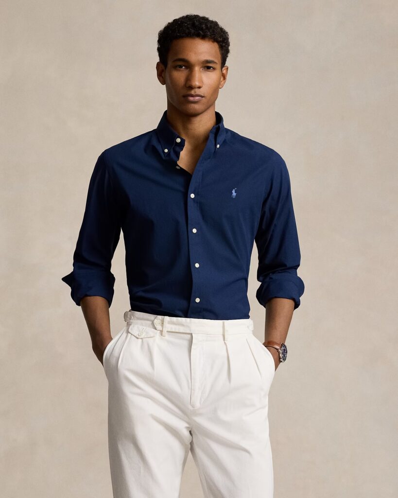 POLO RALPH LAUREN CUBDPPCS-LONG SLEEVE-SPORT SHIRT 710928255 | DARK BLUE