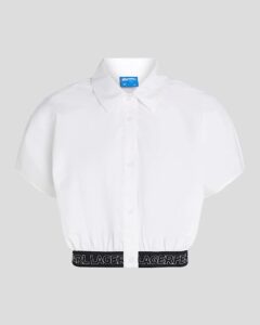 KARL LAGERFELD JEANS KLJ CROPPED WOVEN SHIRT A2W11017 | WHITE
