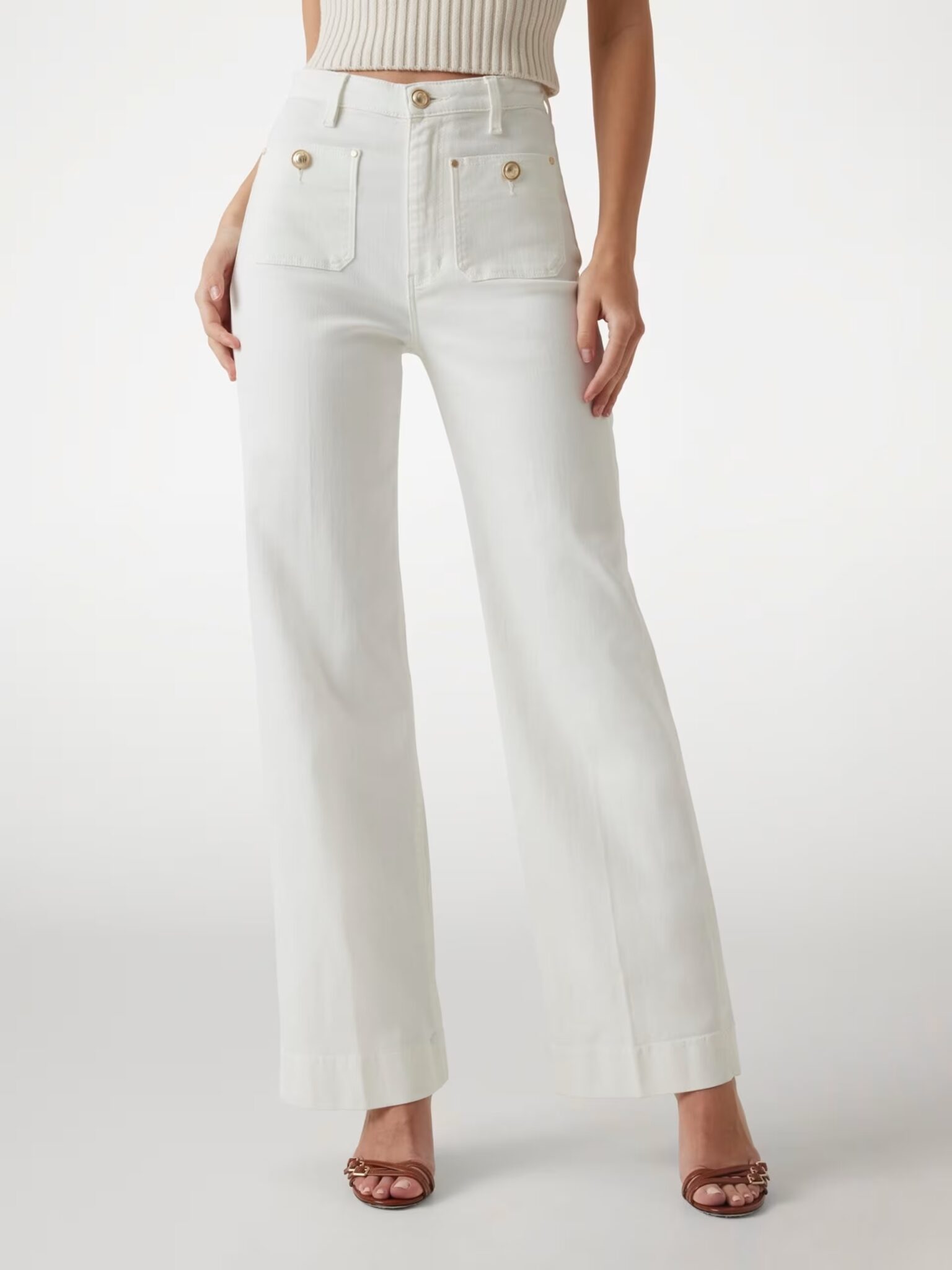 GUESS SAILOR WIDE LEG W5GA2JD5N71 | WHITE