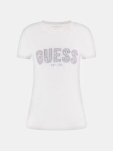 GUESS CN SS LOGO LACE TEEW5GI04J1314 | WHITE