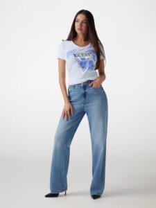 GUESS SS CN FLOWER TRIANGLE TEE ΜΠΛΟΥΖΑ ΓΥΝΑΙΚΕΙΟ | WHITE
