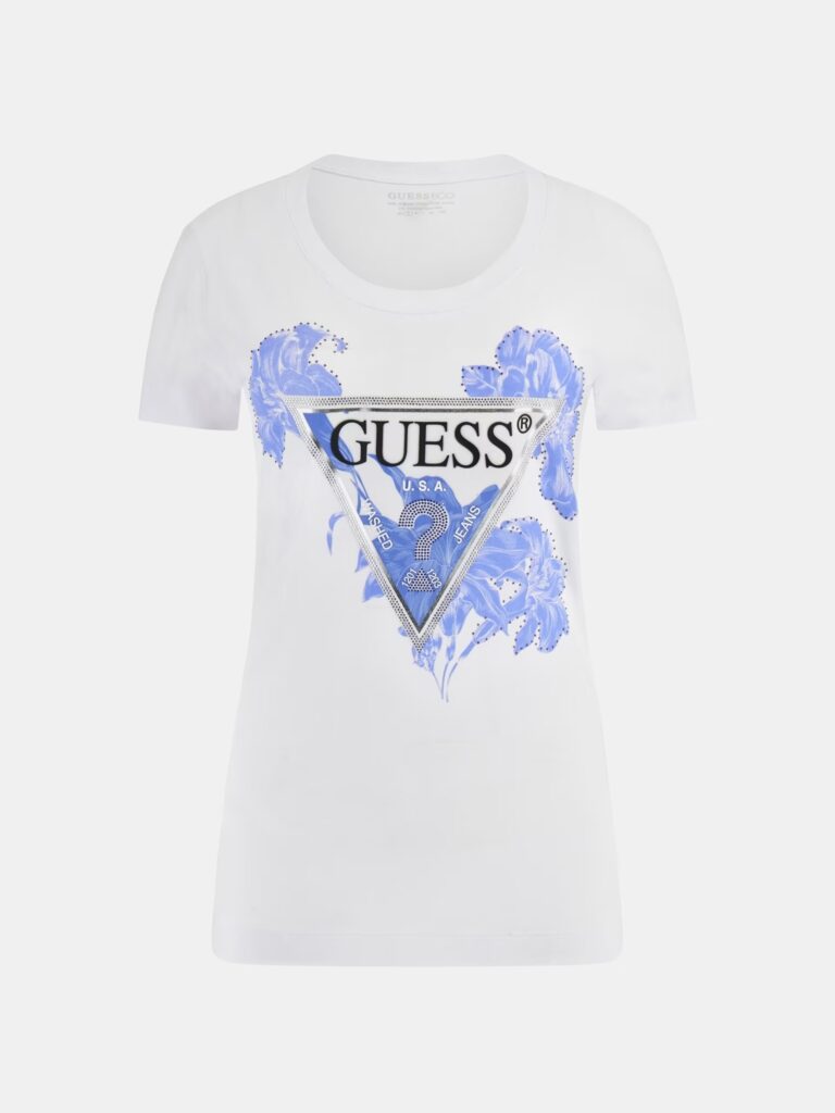 GUESS SS CN FLOWER TRIANGLE TEE ΜΠΛΟΥΖΑ ΓΥΝΑΙΚΕΙΟ | WHITE