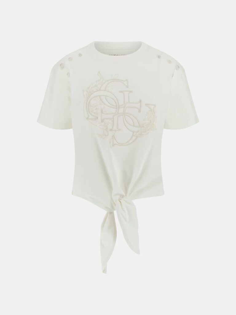 GUESS CN SS EYELET TONE ON TONE W5GI18I3Z14 | OFF WHITE