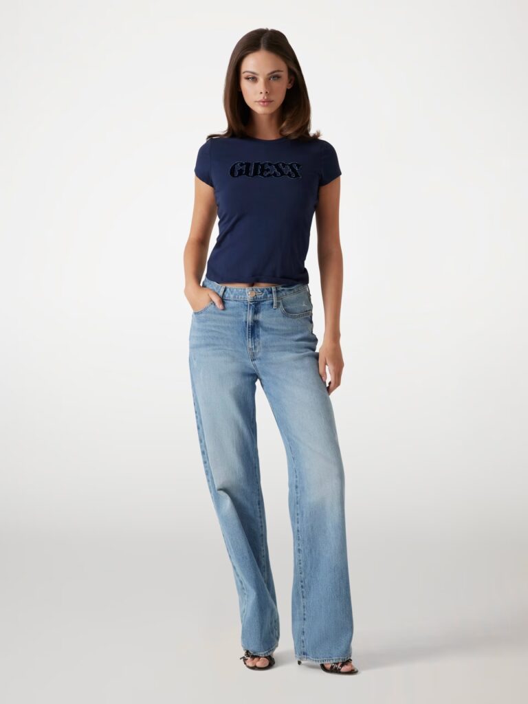 GUESS SS PONY HAIR LOGO R5 TEE W5GI42J1314 | DARK BLUE