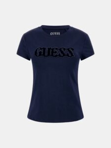 GUESS SS PONY HAIR LOGO R5 TEE W5GI42J1314 | DARK BLUE