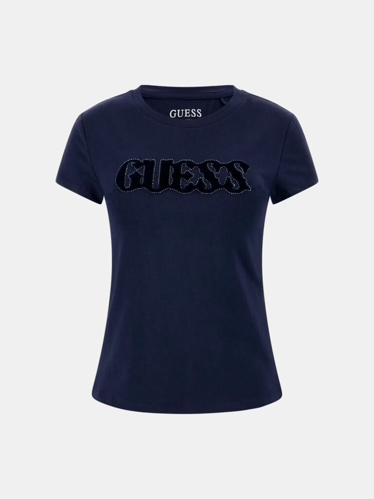 GUESS SS PONY HAIR LOGO R5 TEE W5GI42J1314 | DARK BLUE