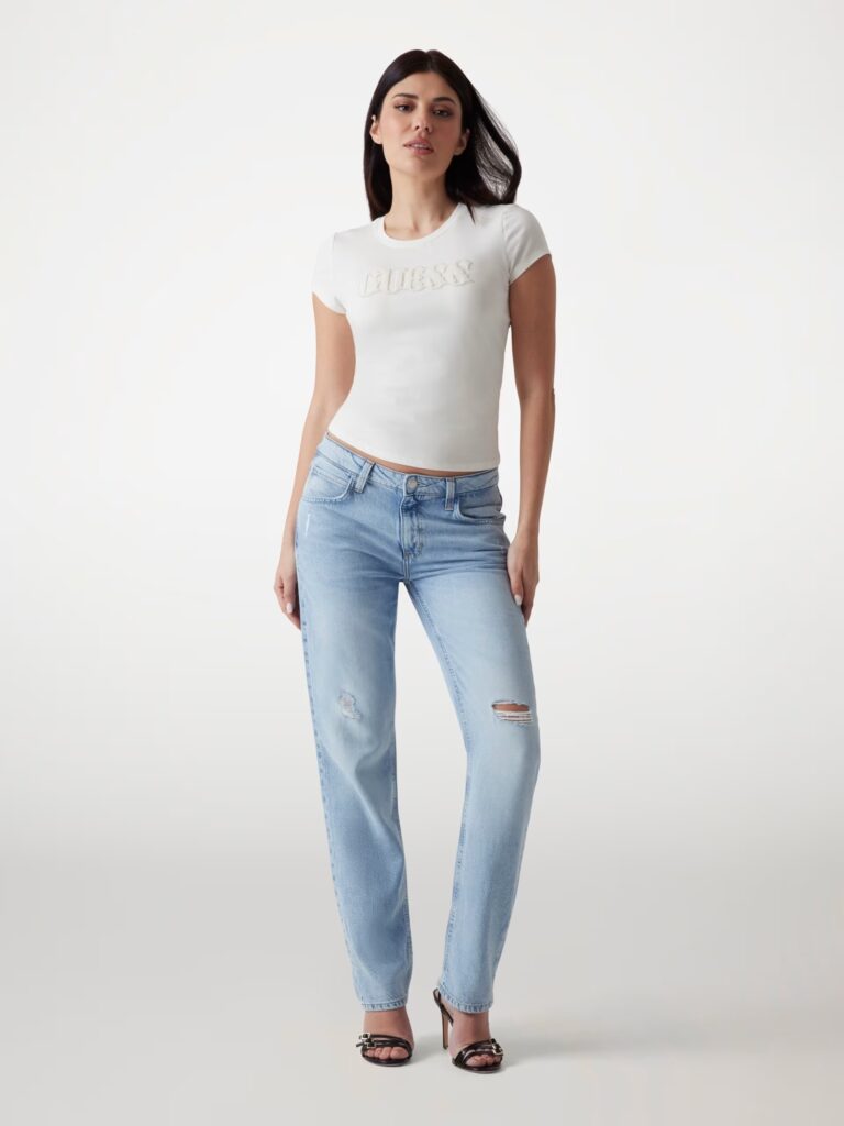 GUESS SS PONY HAIR LOGO R5 TEE W5GI42J1314 | OFF WHITE