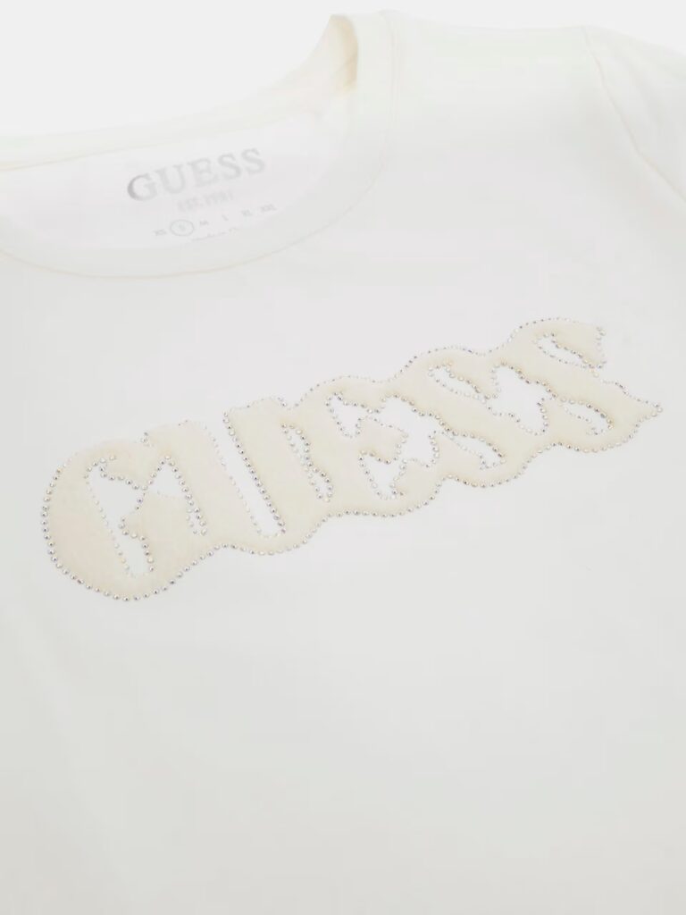 GUESS SS PONY HAIR LOGO R5 TEE W5GI42J1314 | OFF WHITE