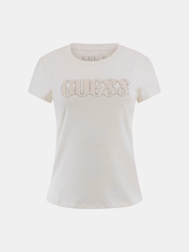 GUESS SS PONY HAIR LOGO R5 TEE W5GI42J1314 | OFF WHITE