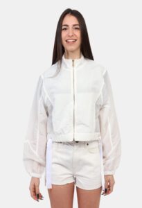 GUESS FLORIE CROP JACKET W5GL18WH5X2 | OFF WHITE