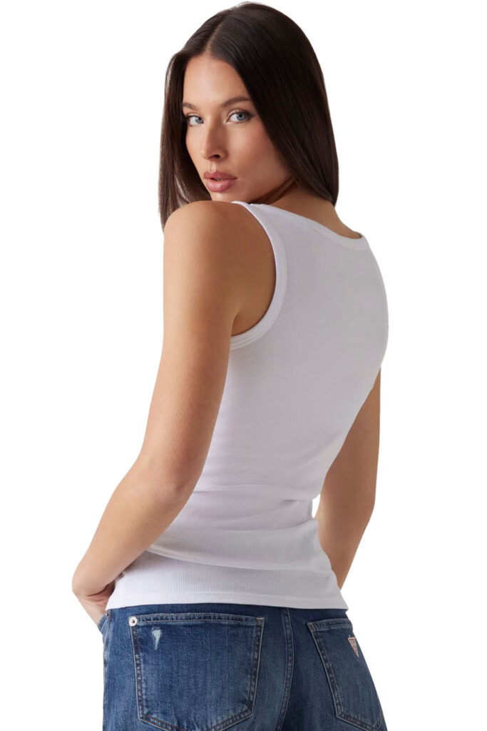 GUESS SL EMBELLISHED LOGO TANK TOP W5GP29KA0H1 | WHITE