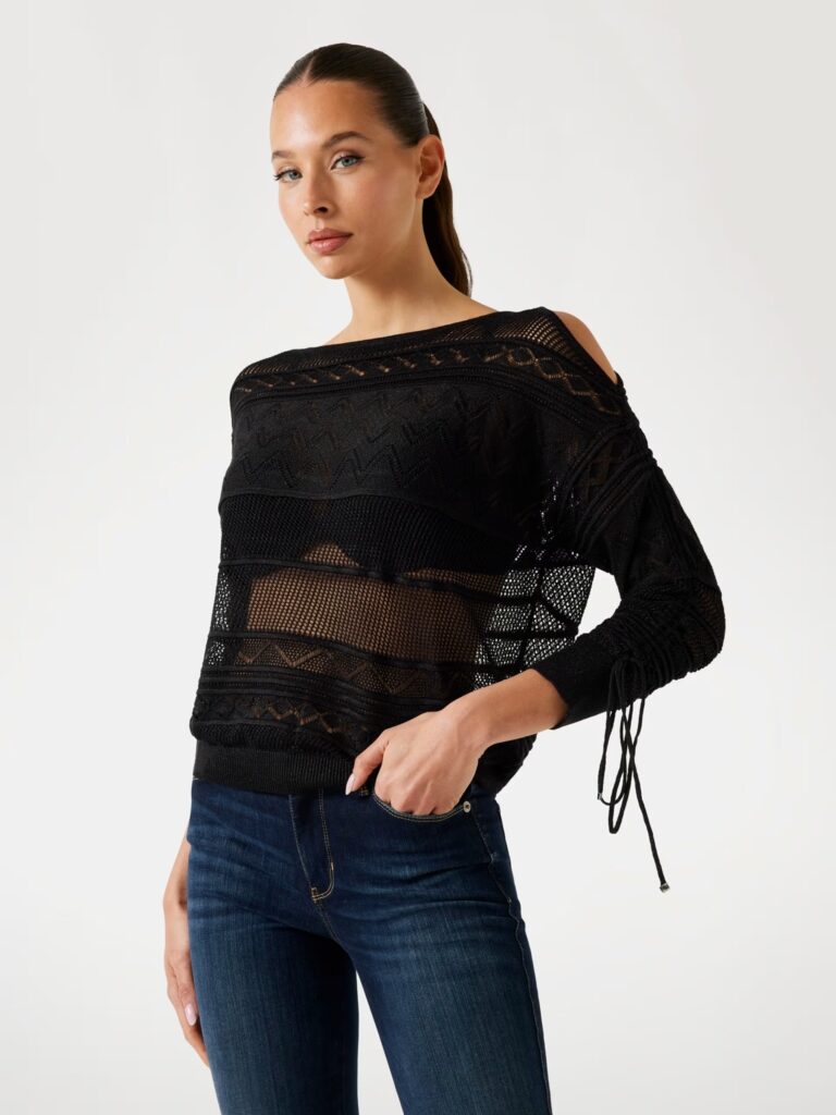 GUESS NELLIE LS BOAT NECK SWTRW5GR21Z3E22 | BLACK