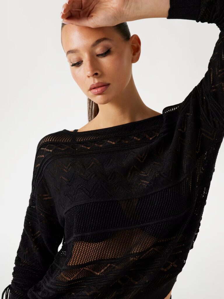 GUESS NELLIE LS BOAT NECK SWTRW5GR21Z3E22 | BLACK