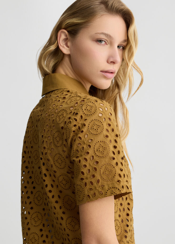 LIU JO WHITE_WA5C82__CAMICIA CROPPED WA5283T2182 | KHAKI