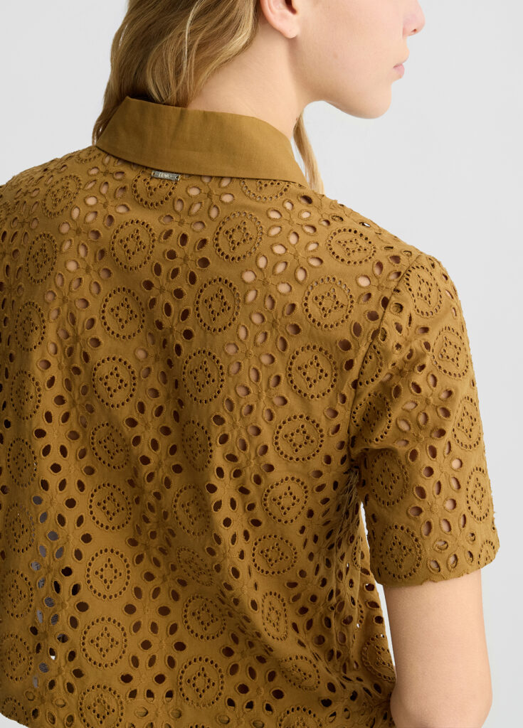 LIU JO WHITE_WA5C82__CAMICIA CROPPED WA5283T2182 | KHAKI