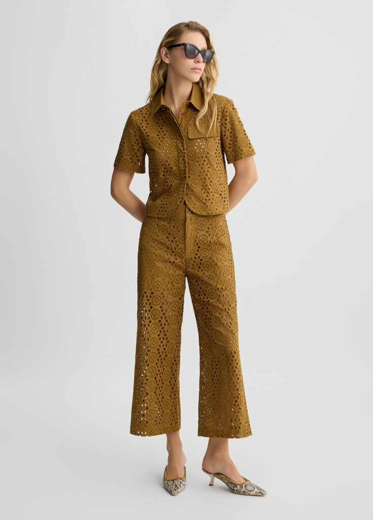 LIU JO WHITE_WA5C82__CAMICIA CROPPED WA5283T2182 | KHAKI