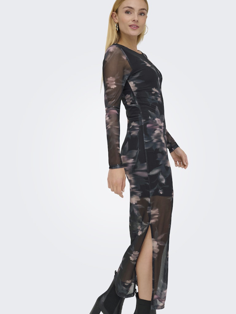 ONLY ONLKAYA LIFE LS MIDI MESH DRESS WVN | BLACK ONLY ONLKAYA LIFE LS MIDI MESH DRESS WVN | BLACK