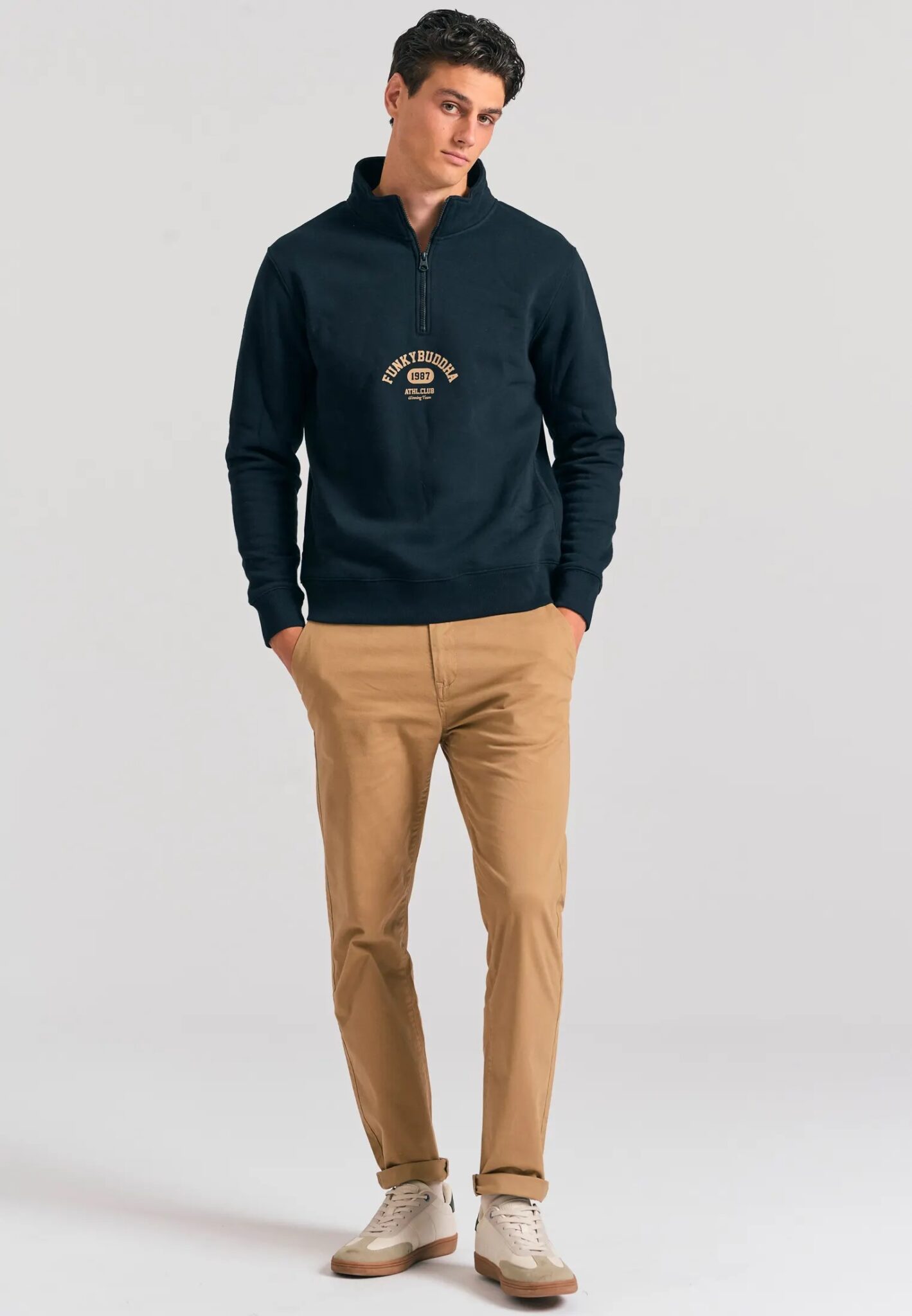 FUNKY BUDDHA ΑΝΔΡΙΚΉ ΜΠΛΟΎΖΑ ΜΕ ΜΑΚΡΎ ΜΑΝΊΚΙ | DARK GREEN