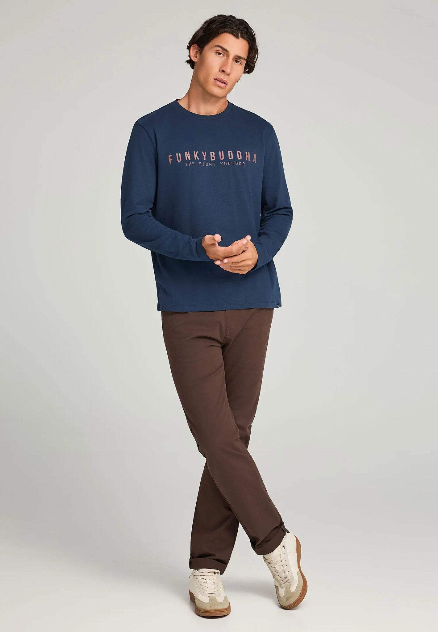 FUNKY BUDDHA ΑΝΔΡΙΚΉ ΜΠΛΟΎΖΑ ΜΕ ΜΑΚΡΎ ΜΑΝΊΚΙ | DARK BLUE FUNKY BUDDHA ΑΝΔΡΙΚΉ ΜΠΛΟΎΖΑ ΜΕ ΜΑΚΡΎ ΜΑΝΊΚΙ | DARK BLUE