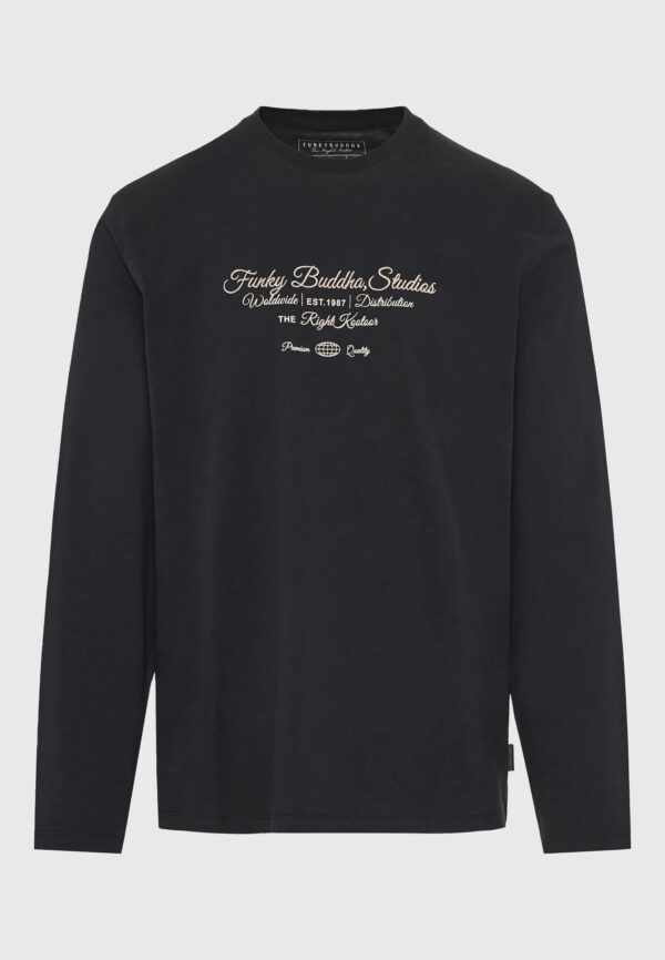 FUNKY BUDDHA ΑΝΔΡΙΚΉ ΜΠΛΟΎΖΑ ΜΕ ΜΑΚΡΎ ΜΑΝΊΚΙ | BLACK