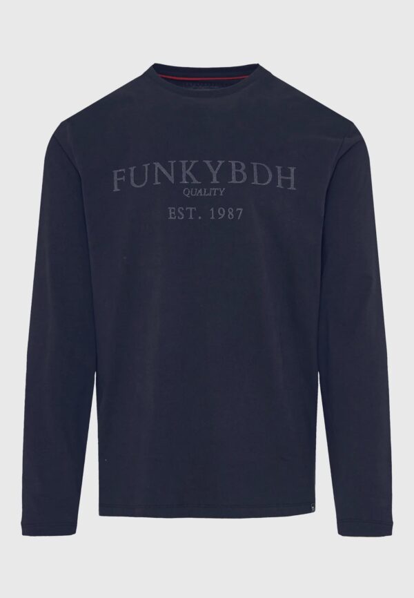 FUNKY BUDDHA ΑΝΔΡΙΚΉ ΜΠΛΟΎΖΑ ΜΕ ΜΑΚΡΎ ΜΑΝΊΚΙ | DARK BLUE