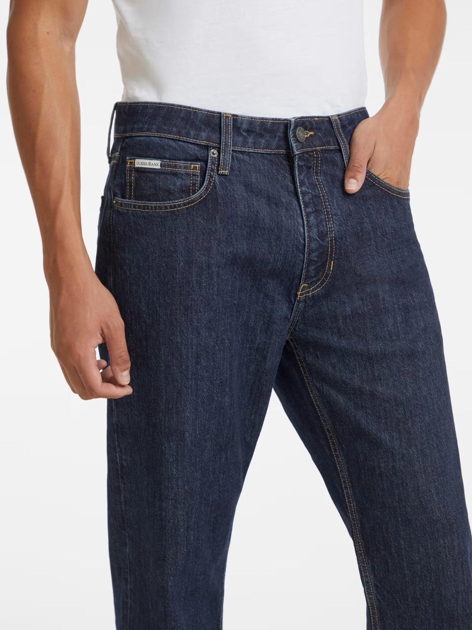 GUESS JEANS GJ STRAIGHT- ECO RECY CO ARTY STR INDIGO | DARK BLUE GUESS JEANS GJ STRAIGHT- ECO RECY CO ARTY STR INDIGO | DARK BLUE