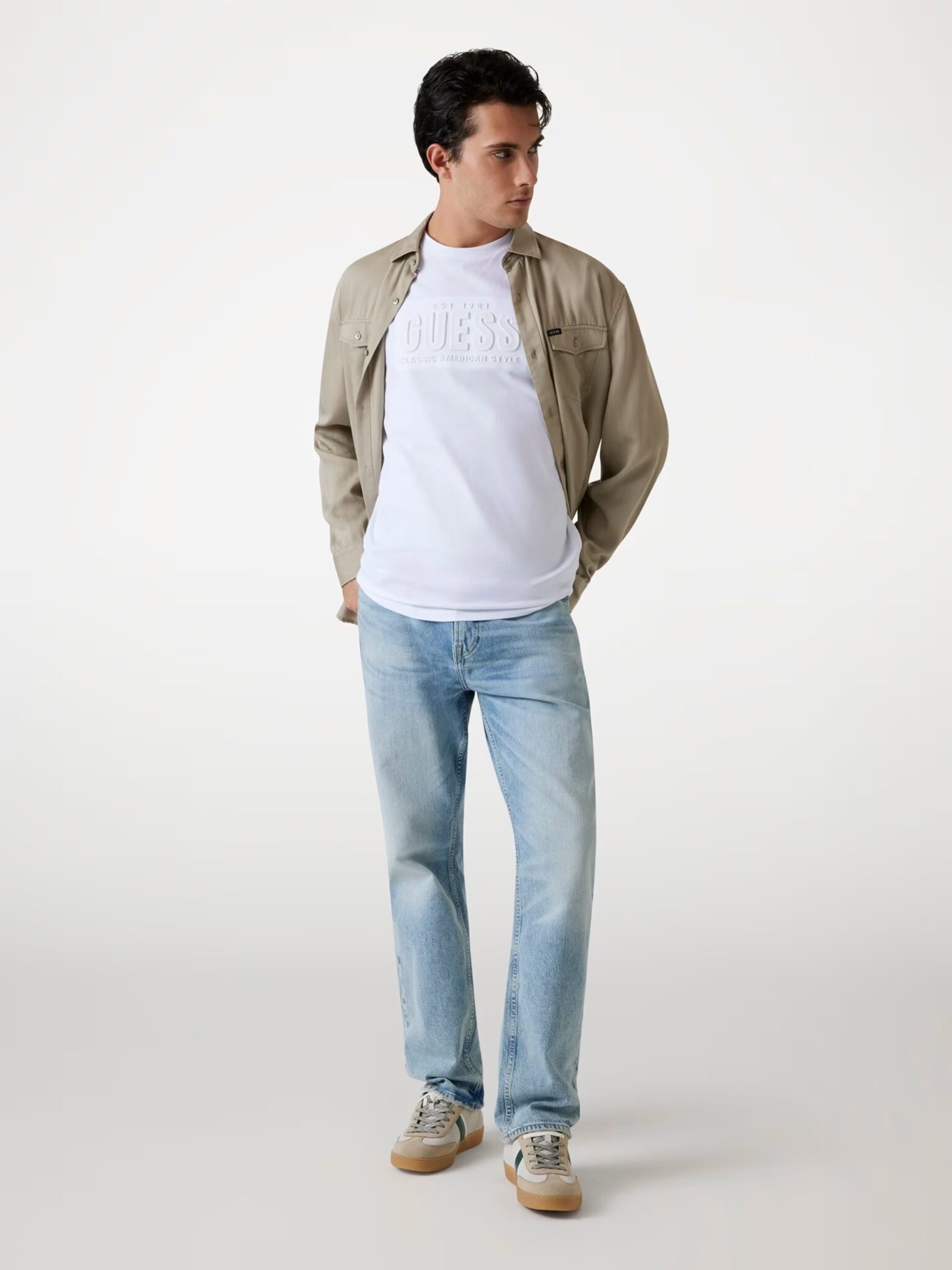 GUESS JEANS REG PKT TEE ΜΠΛΟΥΖΑ ΑΝΔΡΙΚΟ | WHITE