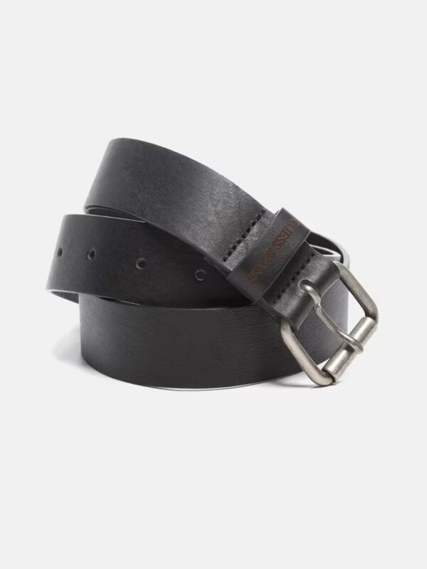 GUESS JEANS HAMMERED LEATHER BELT ΖΩΝΗ UNISEX | BLACK