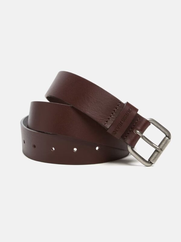 GUESS JEANS HAMMERED LEATHER BELT ΖΩΝΗ UNISEX | BROWN