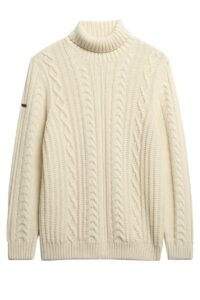 SUPERDRY JACOB CABLE ROLL NECK JUMPER ΠΛΕΚΤΟ ΑΝΔΡΙΚΟ | SAND
