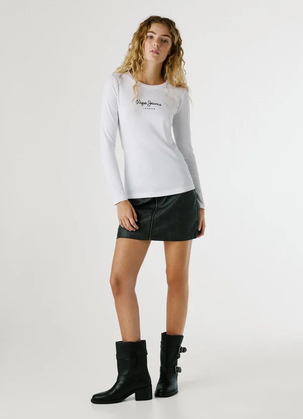 PEPE JEANS ESSENTIALS NEW VIRGINIA LS N  ΜΠΛΟΥΖΑ ΓΥΝΑΙΚΕΙΟ | WHITE PEPE JEANS ESSENTIALS NEW VIRGINIA LS N  ΜΠΛΟΥΖΑ ΓΥΝΑΙΚΕΙΟ | WHITE