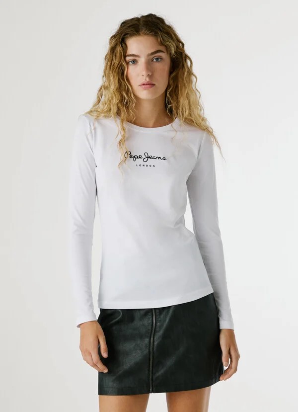 PEPE JEANS ESSENTIALS NEW VIRGINIA LS N  ΜΠΛΟΥΖΑ ΓΥΝΑΙΚΕΙΟ | WHITE PEPE JEANS ESSENTIALS NEW VIRGINIA LS N  ΜΠΛΟΥΖΑ ΓΥΝΑΙΚΕΙΟ | WHITE