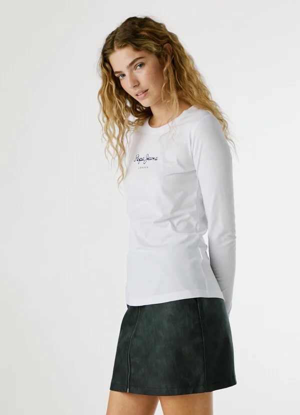 PEPE JEANS ESSENTIALS NEW VIRGINIA LS N  ΜΠΛΟΥΖΑ ΓΥΝΑΙΚΕΙΟ | WHITE PEPE JEANS ESSENTIALS NEW VIRGINIA LS N  ΜΠΛΟΥΖΑ ΓΥΝΑΙΚΕΙΟ | WHITE