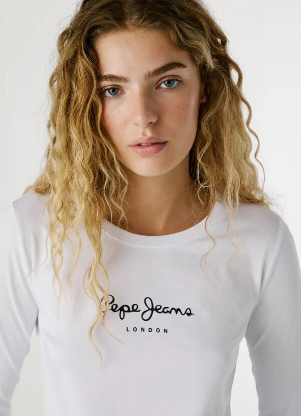 PEPE JEANS ESSENTIALS NEW VIRGINIA LS N  ΜΠΛΟΥΖΑ ΓΥΝΑΙΚΕΙΟ | WHITE PEPE JEANS ESSENTIALS NEW VIRGINIA LS N  ΜΠΛΟΥΖΑ ΓΥΝΑΙΚΕΙΟ | WHITE
