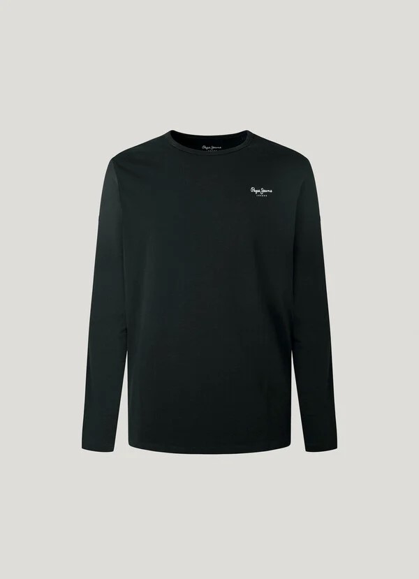 PEPE JEANS ORIGINAL BASIC 2 LONG  ΜΠΛΟΥΖΑ ΑΝΔΡΙΚΟ | BLACK PEPE JEANS ORIGINAL BASIC 2 LONG  ΜΠΛΟΥΖΑ ΑΝΔΡΙΚΟ | BLACK